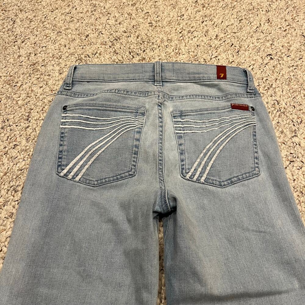 7 For All Mankind Dojo Jeans 26 Flare Light Wash Grunge Denim Casual Normcore